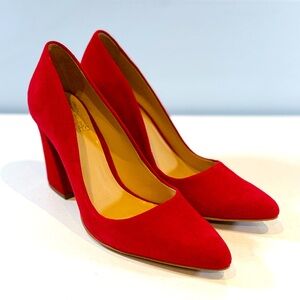 Cherry Red Suede Vince Camuto Heels